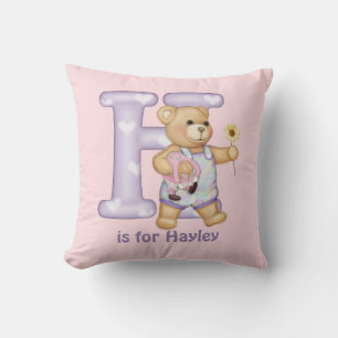Teddy Bear Letter H Monogram Kissen