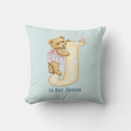 Teddy Bear Letter J Monogram Pillow Kissen