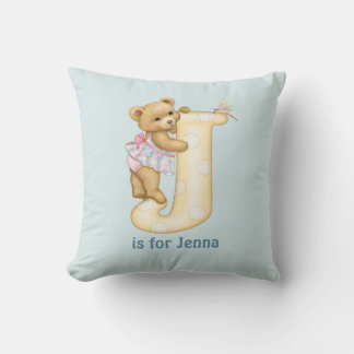 Teddy Bear Letter J Monogram Pillow Kissen