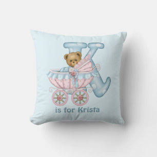 Teddy Bear Letter K Monogram Pillow Kissen