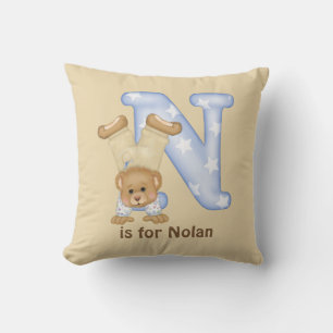 Teddy Bear Letter N Monogram Kissen
