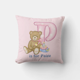 Teddy Bear Letter P Monogram Kissen