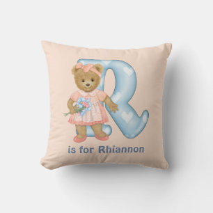 Teddy Bear Letter R Monogram Kissen