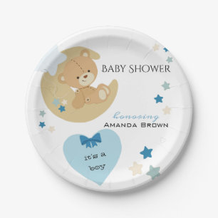 Teddy Bear Liebe Baby Boy Dusche   Pappteller