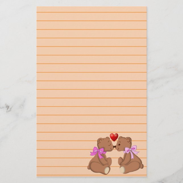 Teddy Bear Liebe Briefpapier (Vorderseite)