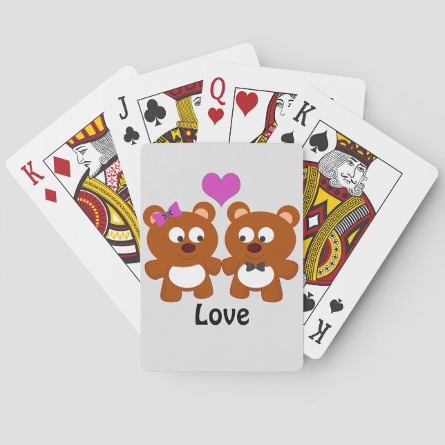 Teddy Bear Liebe Spielkarten (Rückseite)