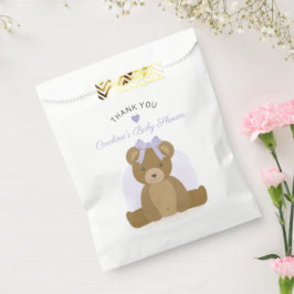 Teddy Bear Lila Bow Girl Baby Dusche Vielen Dank Geschenktütchen