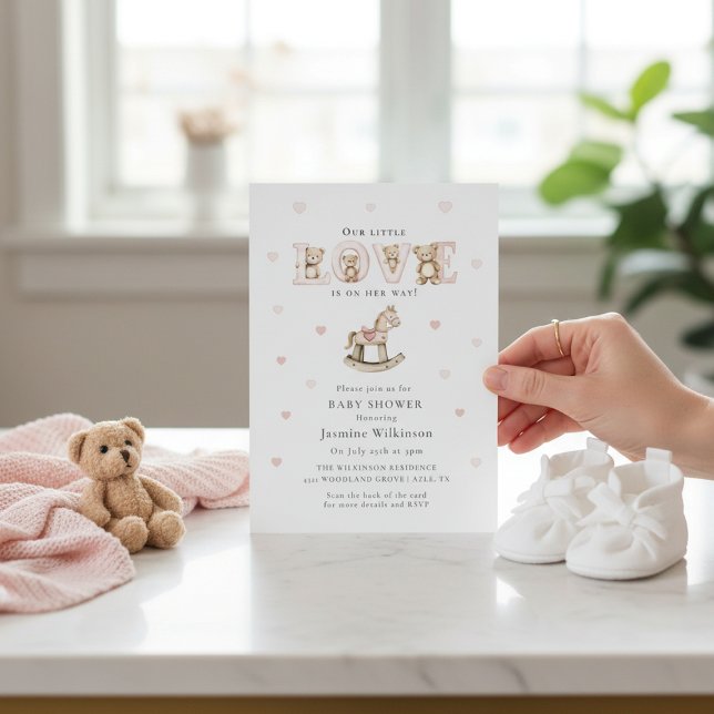 Teddy Bear Love Baby Shower Invitation Einladung (Von Creator hochgeladen)