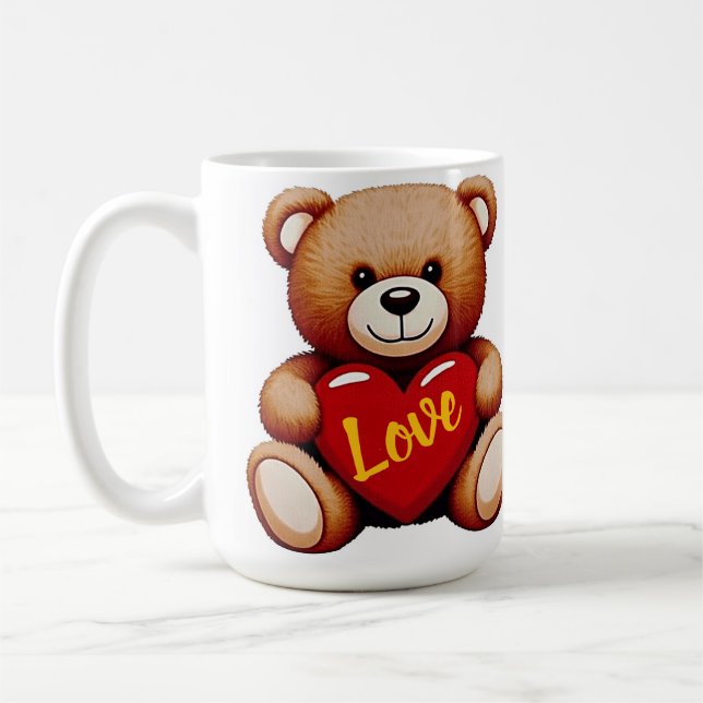 Teddy Bear "Love" Valentine’s Ceramic Mug Kaffeetasse (Links)
