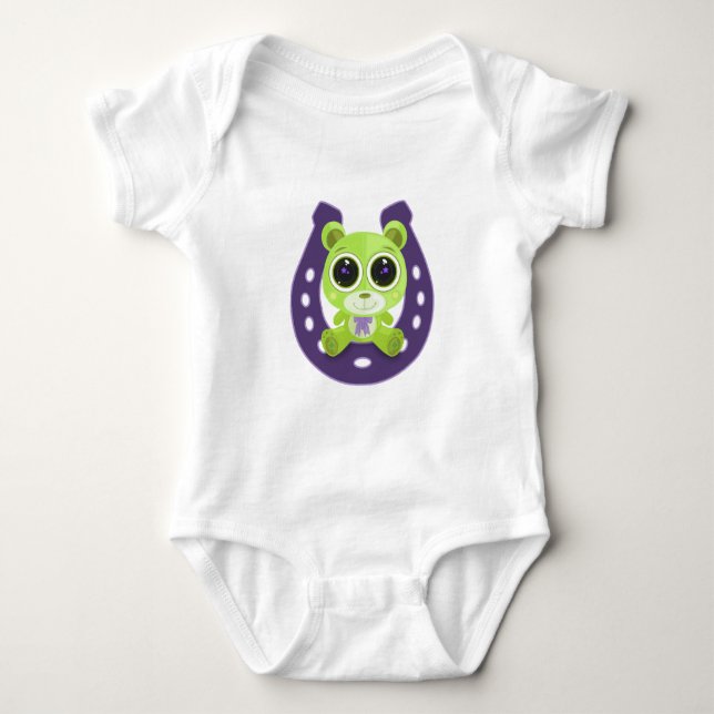 Teddy Bear - Lucky Green Baby Strampler (Vorderseite)