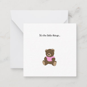 Teddy Bear Mini Danke Note Card Mitteilungskarte