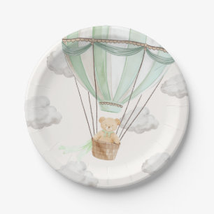 Teddy Bear Minze Green Hot Air Ballon Pappteller