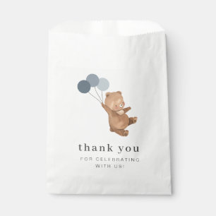 Teddy Bear mit 3 blauen Balloons Geschenktütchen