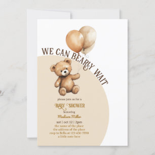 Teddy Bear mit Ballon Babydusche Einladung