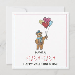 Teddy Bear mit Balloon Bouquet Valentine Card