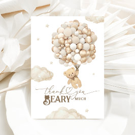 Teddy Bear mit Balloons Baby Dusche Beary Much Dankeskarte