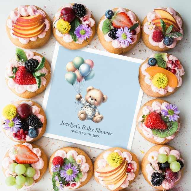 Teddy Bear mit Balloons Babydusche Napkins Serviette (Von Creator hochgeladen)