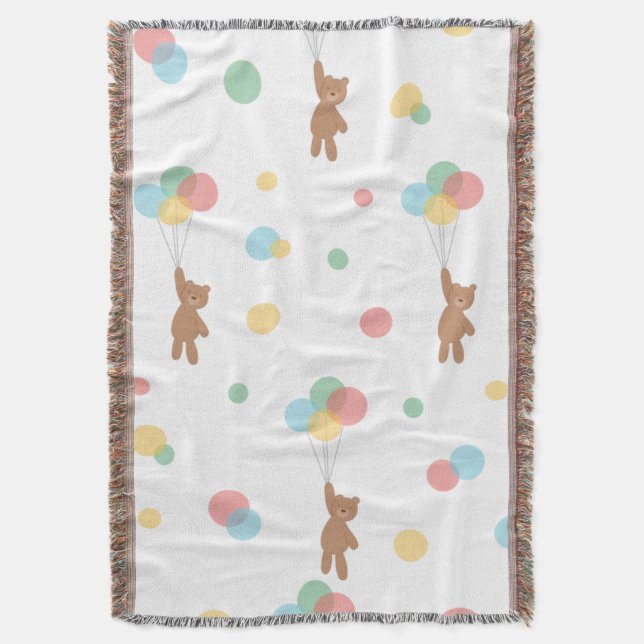 Teddy Bear mit Balloons Decke (Vorderseite Vertikal)
