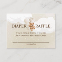 Teddy Bear mit Balloons Diaper Raffekarte
