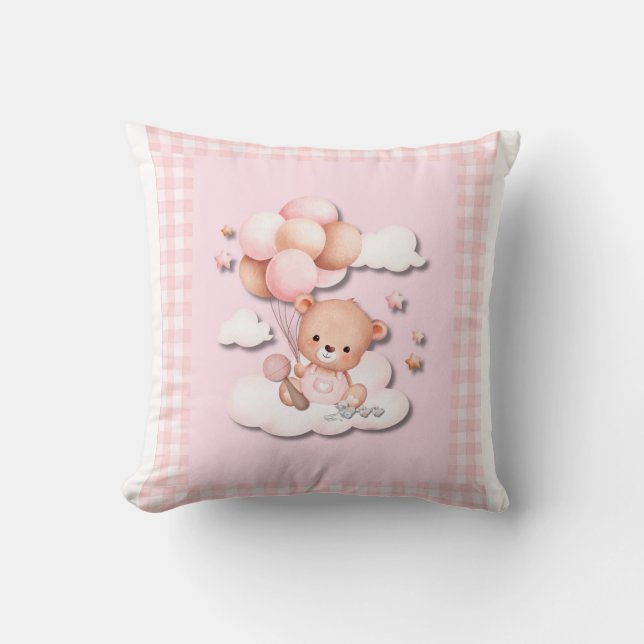Teddy Bear mit Balloons Kissen (Vorderseite)