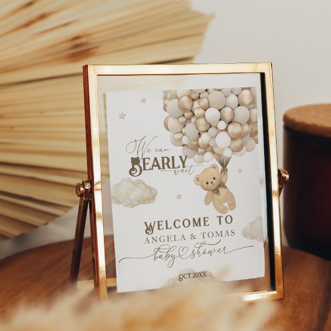 Teddy Bear mit Balloons Neutral Baby Dusche Poster (Von Creator hochgeladen)