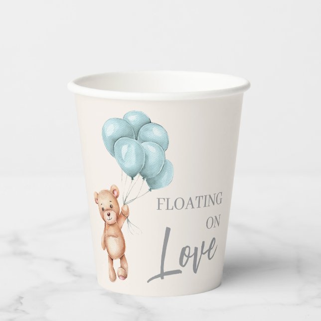 Teddy Bear mit Balloons Pappbecher (Vorderseite)