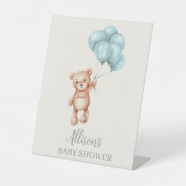 Teddy Bear mit Balloons Sockelschild