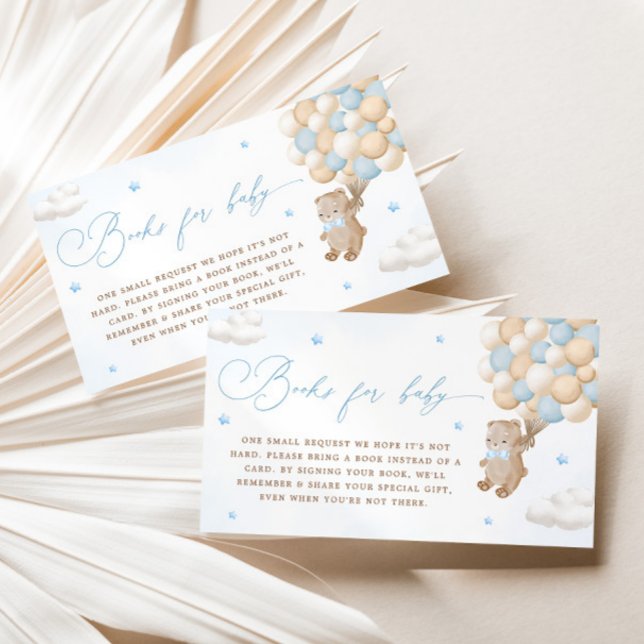 Teddy Bear mit Blue Balloons Buchanfrage Begleitkarte (Von Creator hochgeladen)