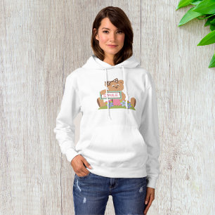 Teddy Bear mit Bow Holding Smile Sign Hoodie