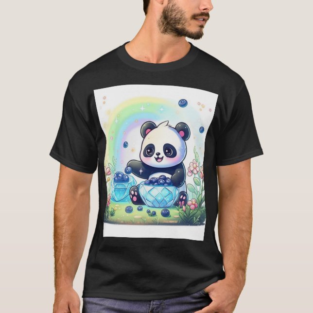 Teddy Bear mit Custom Panda T - Shirt (Vorderseite)
