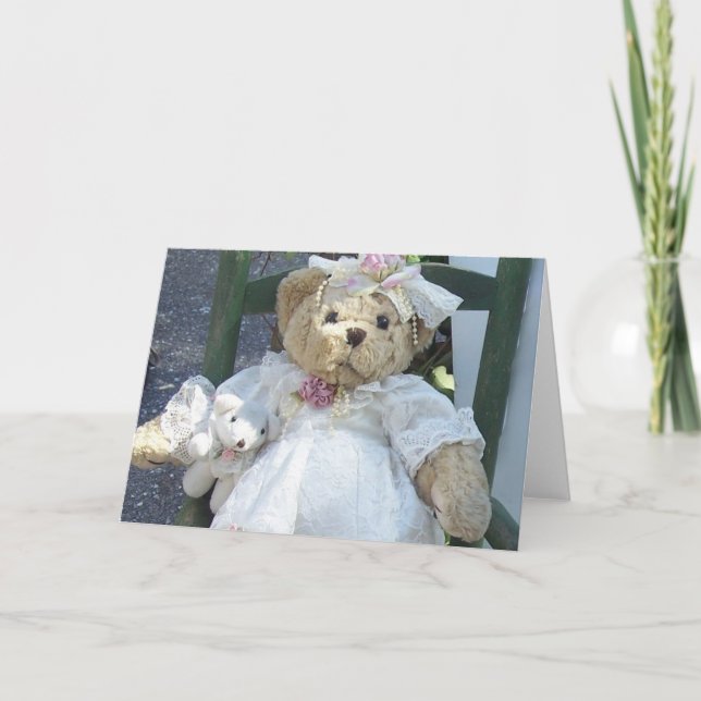 Teddy Bear mit Hundelüppe im Chor Grußkarte Karte (Vorderseite)