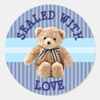 Teddy Bear mit Liebe-Aufkleber versiegelt Runder Aufkleber