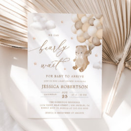 Teddy Bear mit Neutral Balloons Babydusche Einladung