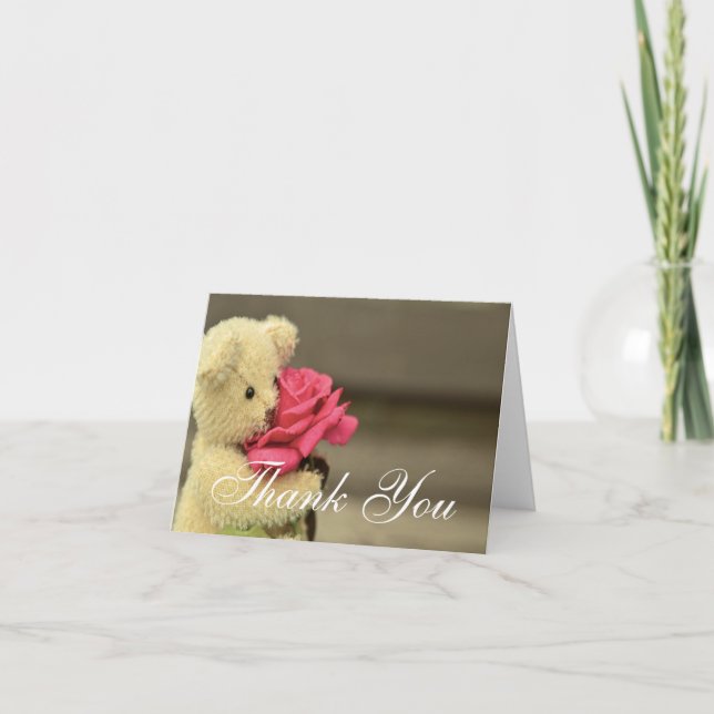 Teddy Bear mit Rose Danke (Vorderseite)