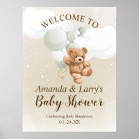 Teddy Bear mit Sage Balloons Willkommenspender