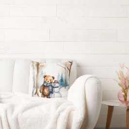 Teddy Bear mit Snowman Kissen