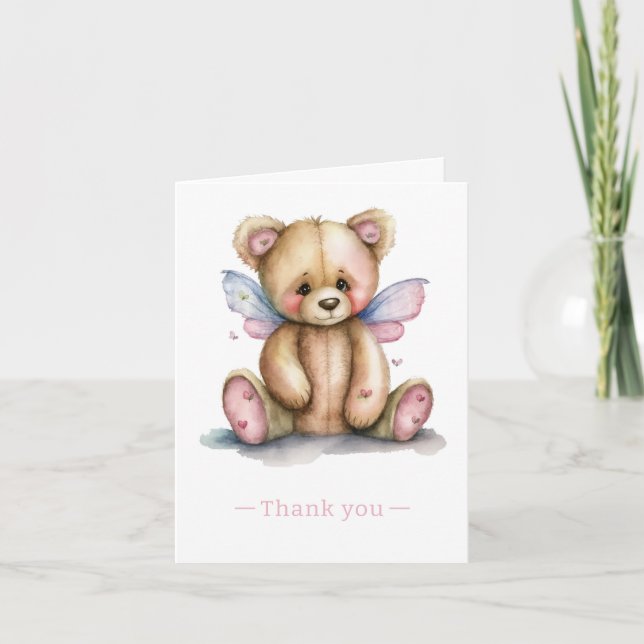 Teddy Bear mit Wings Dankeskarte (Vorderseite)
