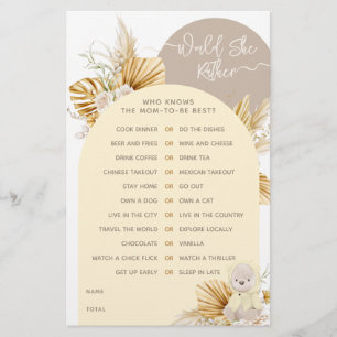 Teddy Bear Modern Boho Girl Baby Showspiel