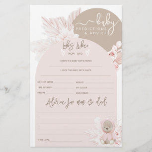 Teddy Bear Modern Boho Girl Baby Showspiel