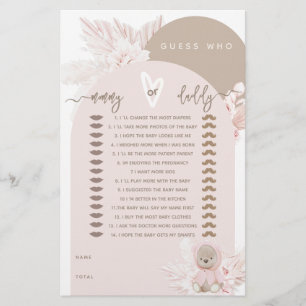 Teddy Bear Modern Boho Girl Baby Showspiel