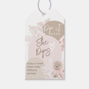 Teddy Bear Modern Boho Girl Babydusche Dank Pop Geschenkanhänger