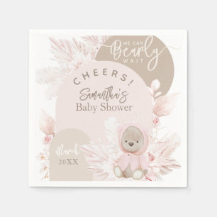 Teddy Bear Modern Boho Girl Babydusche Serviette