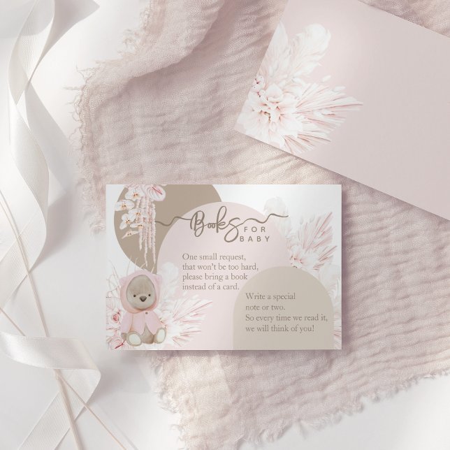 Teddy Bear Modern Boho Girl Duschbücher für Kinder Begleitkarte (Von Creator hochgeladen)