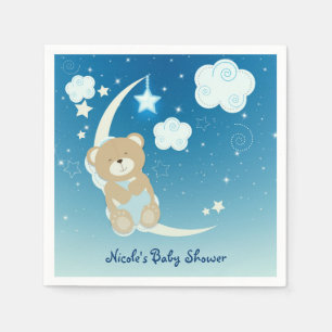 Teddy Bear Mond & Sterne Baby Shower Streusel Part Serviette