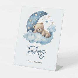 Teddy Bear Moon Baby Shower Favoriten Sockelschild