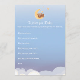 Teddy Bear Moon Baby Shower Wishes For Baby Mitteilungskarte