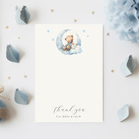 Teddy Bear Moon Babydusche Danke Karte