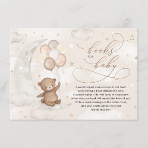 Teddy Bear Moon Stars Balloons Bücher für Baby Begleitkarte