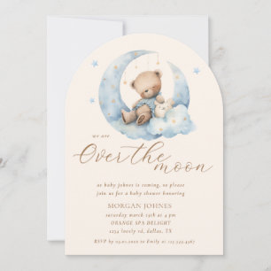 Teddy Bear Moon über der Moon Baby Dusche Einladung