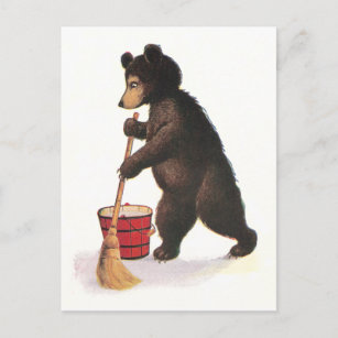 Teddy Bear Mops Floor Postkarte